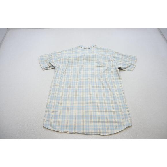 Southern Proper Dress Shirt Plaid Short Sleeve Casual Button Up Mens Size Medium - Picture 8 of 8